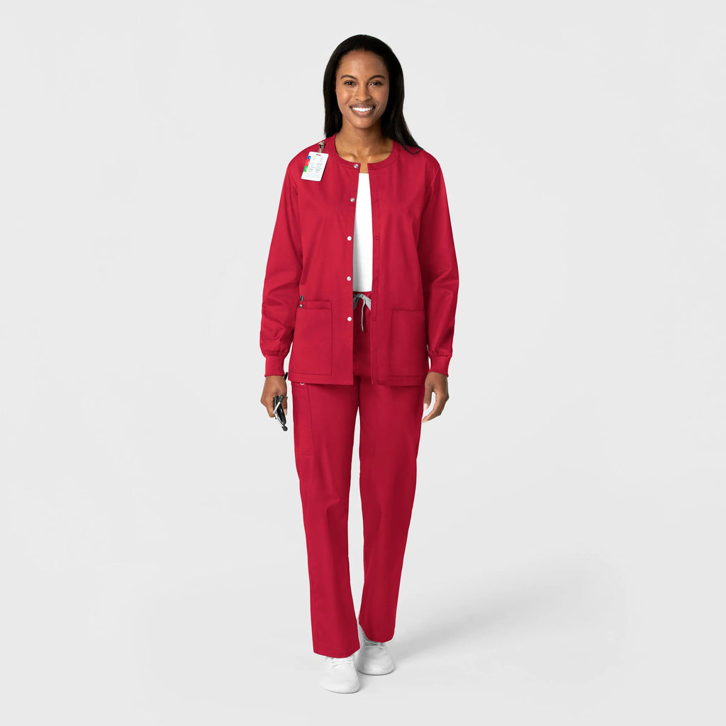 Wink Scrubs Unisex Snap Front Jacket Red | scrub-supply.com