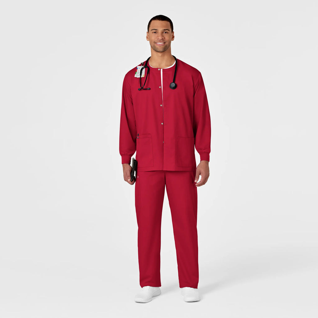 Wink Scrubs Unisex Snap Front Jacket Red | scrub-supply.com