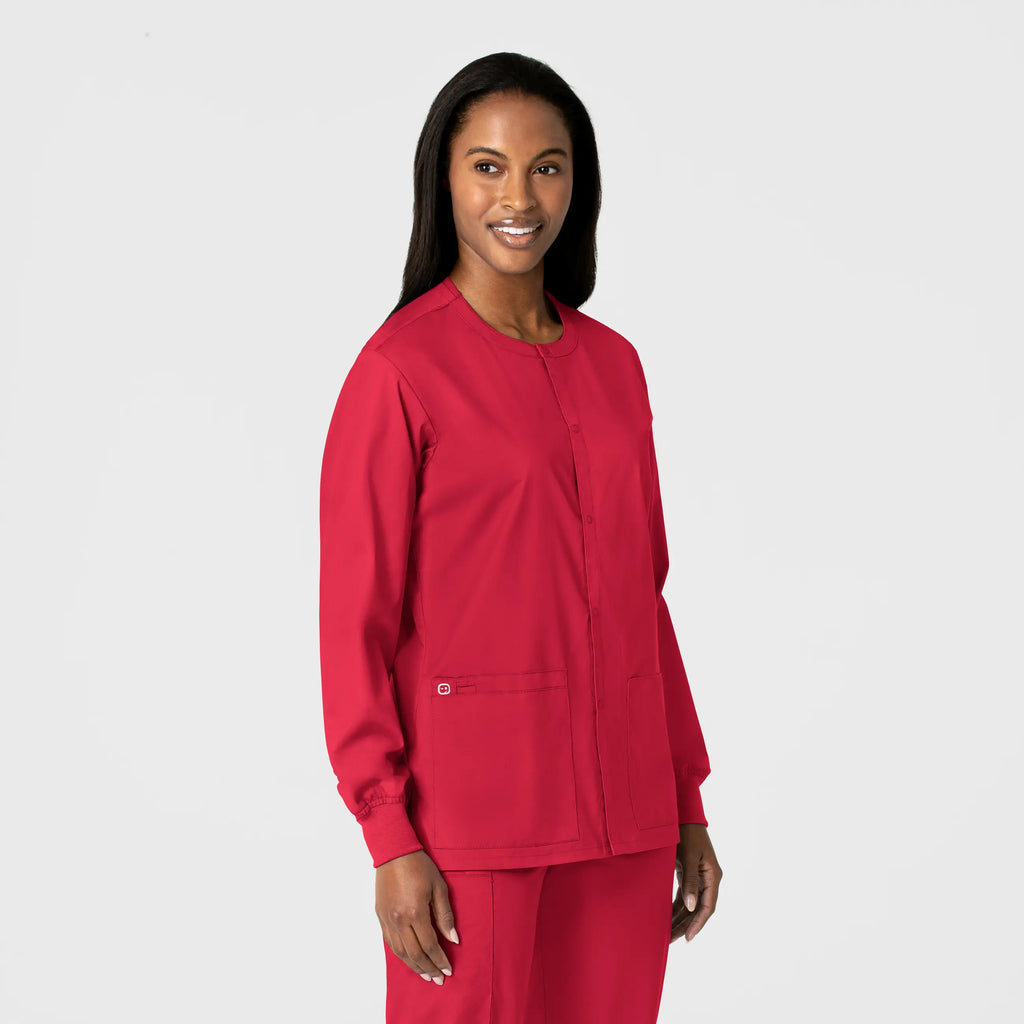 Wink Scrubs Unisex Snap Front Jacket Red | scrub-supply.com