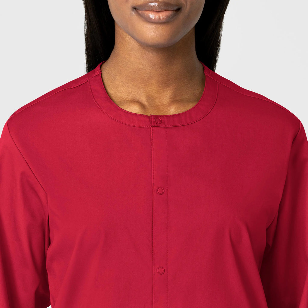 Wink Scrubs Unisex Snap Front Jacket Red | scrub-supply.com