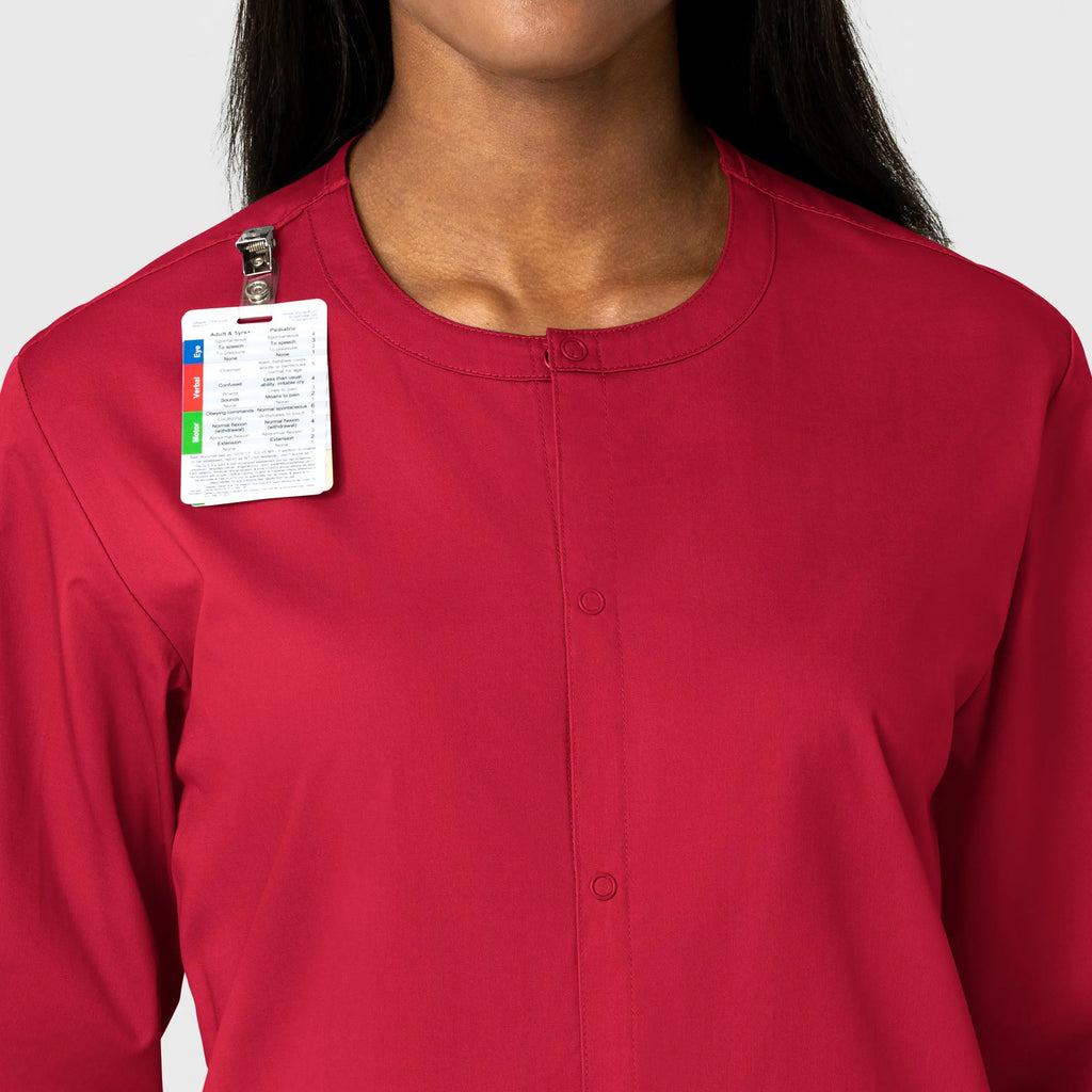 Wink Scrubs Unisex Snap Front Jacket Red | scrub-supply.com