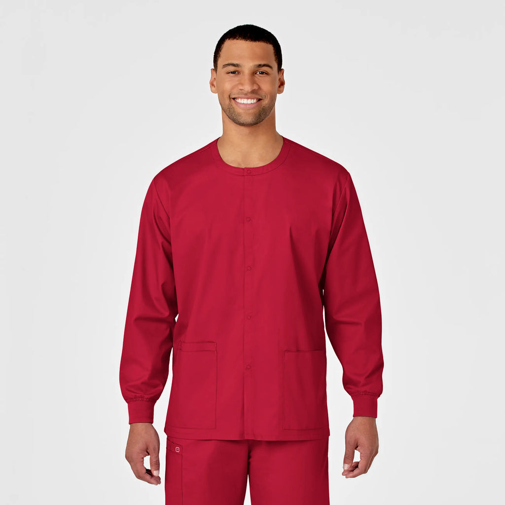 Wink Scrubs Unisex Snap Front Jacket Red | scrub-supply.com