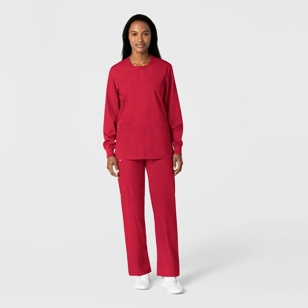 Wink Scrubs Unisex Snap Front Jacket Red | scrub-supply.com