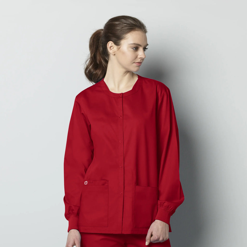 Wink Scrubs Unisex Snap Front Jacket Red | scrub-supply.com