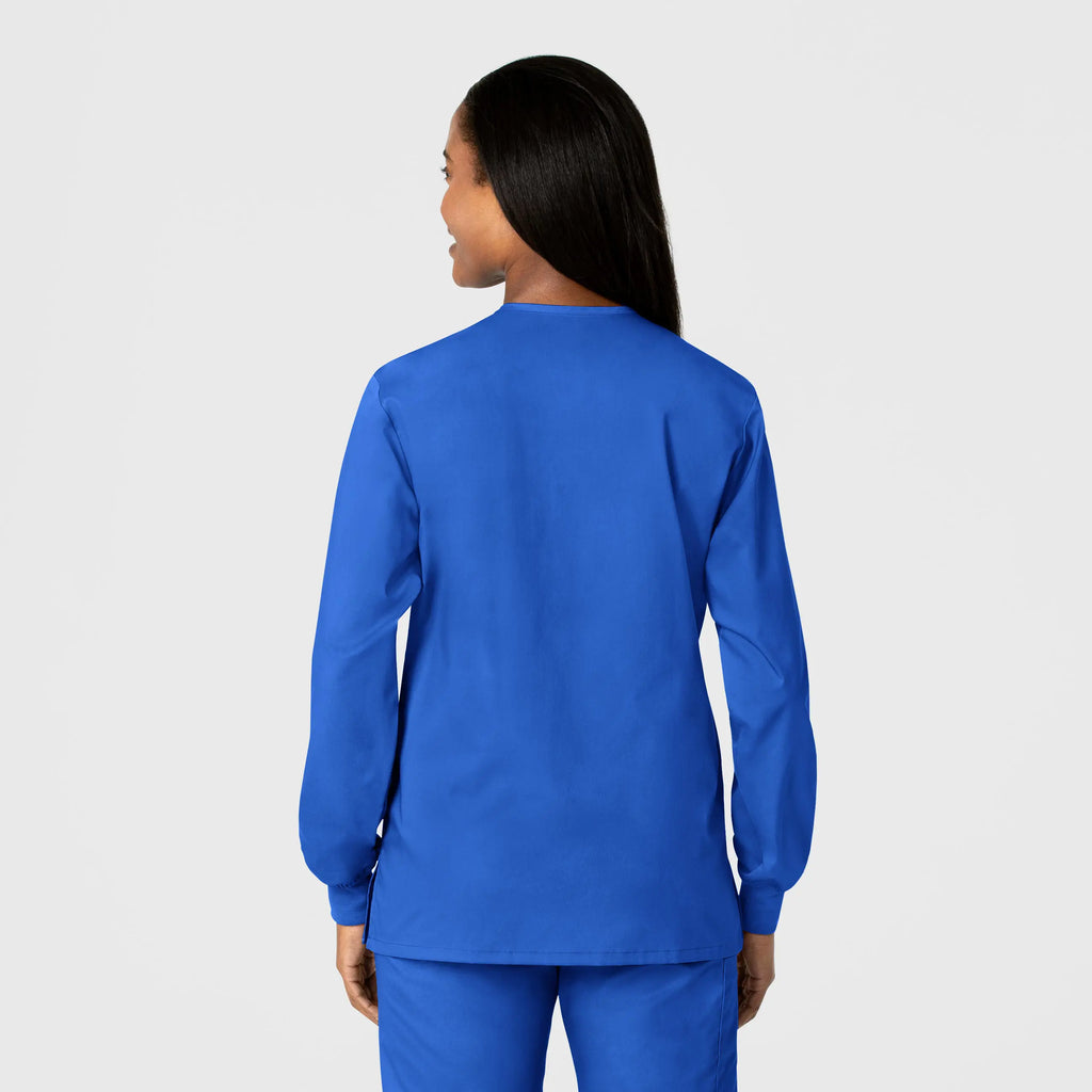 Wink Scrubs Unisex Snap Front Jacket Royal Blue | scrub-supply.com