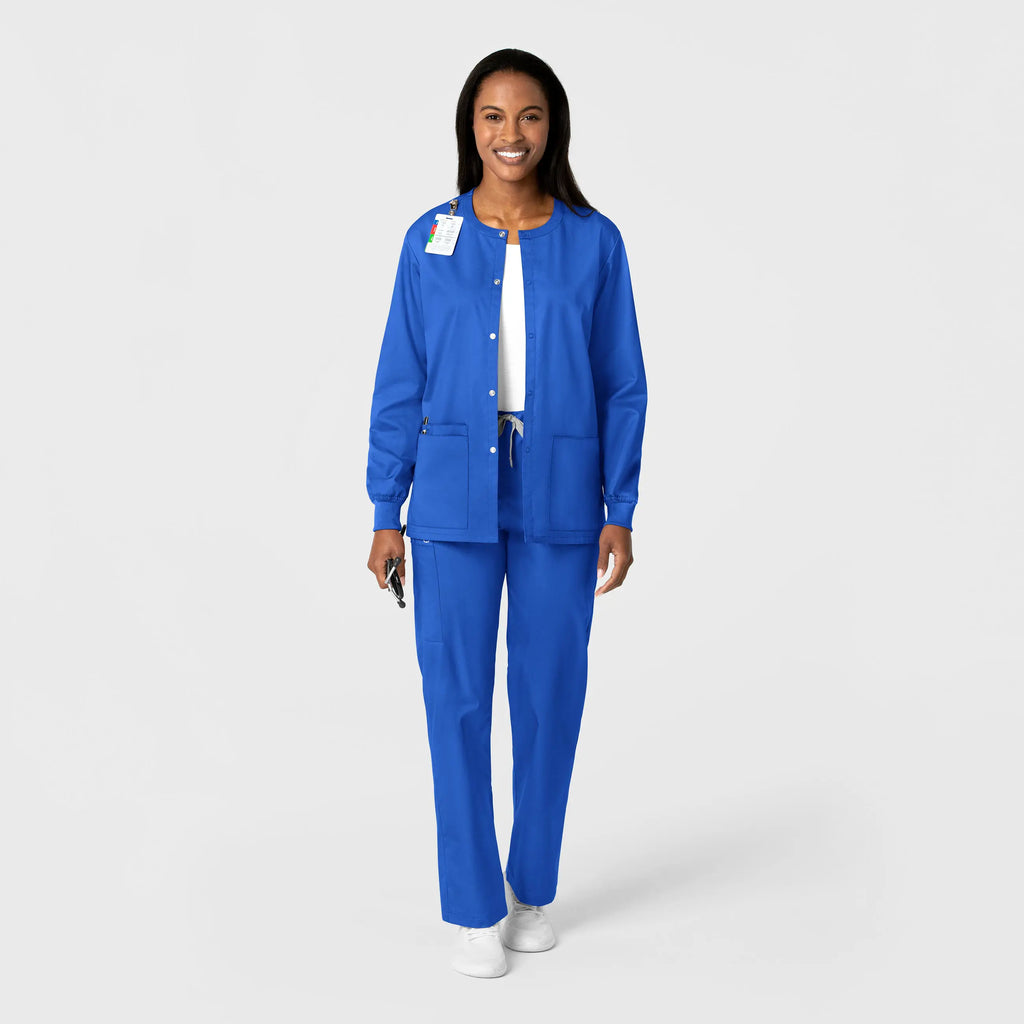 Wink Scrubs Unisex Snap Front Jacket Royal Blue | scrub-supply.com