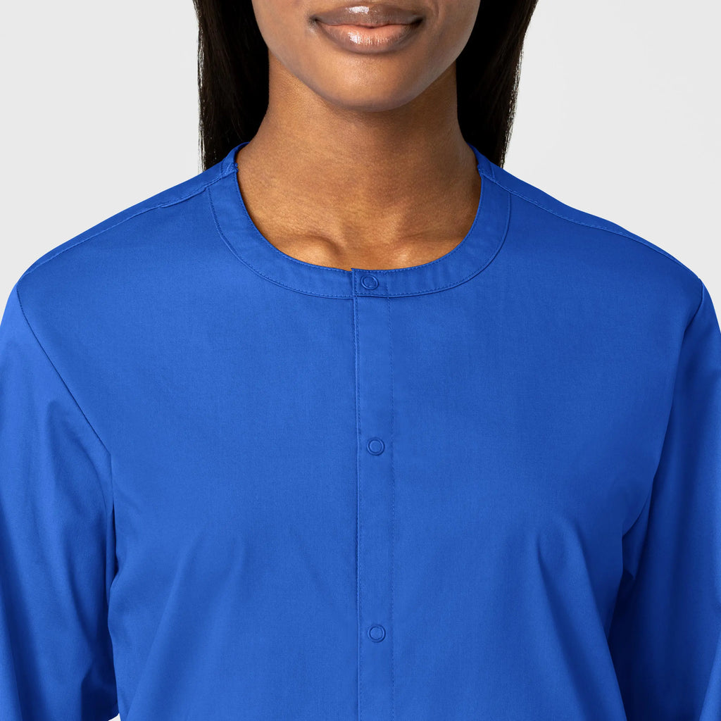 Wink Scrubs Unisex Snap Front Jacket Royal Blue | scrub-supply.com