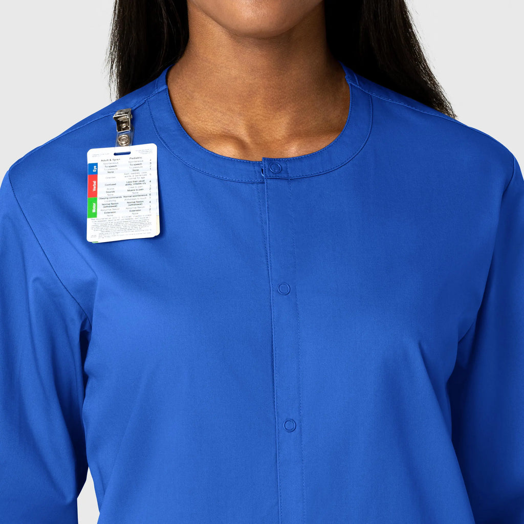 Wink Scrubs Unisex Snap Front Jacket Royal Blue | scrub-supply.com