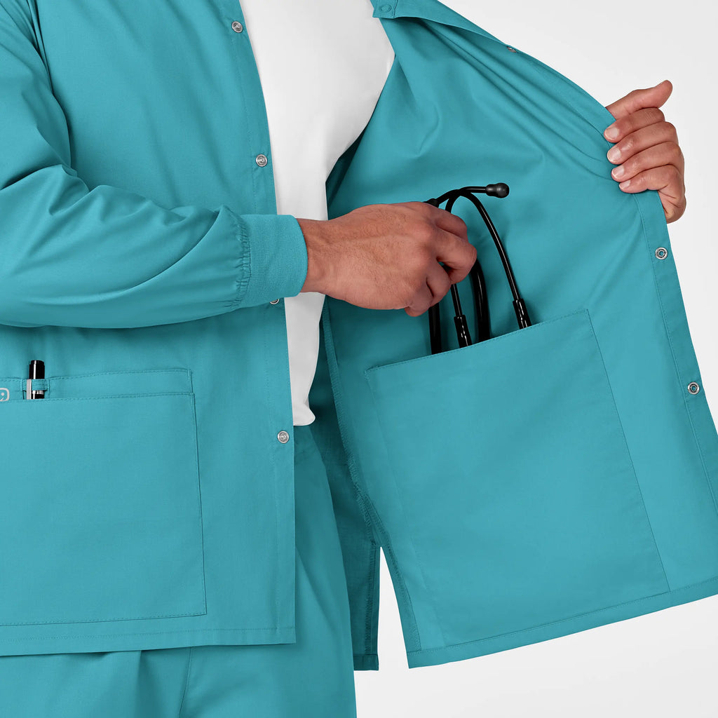 Wink Scrubs Unisex Snap Front Jacket Teal | scrub-supply.com