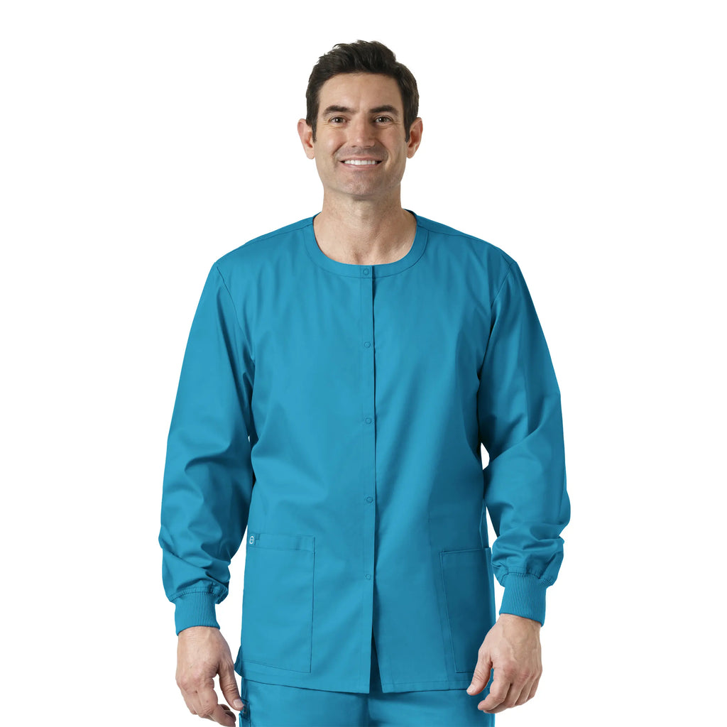 Wink Scrubs Unisex Snap Front Jacket Teal | scrub-supply.com