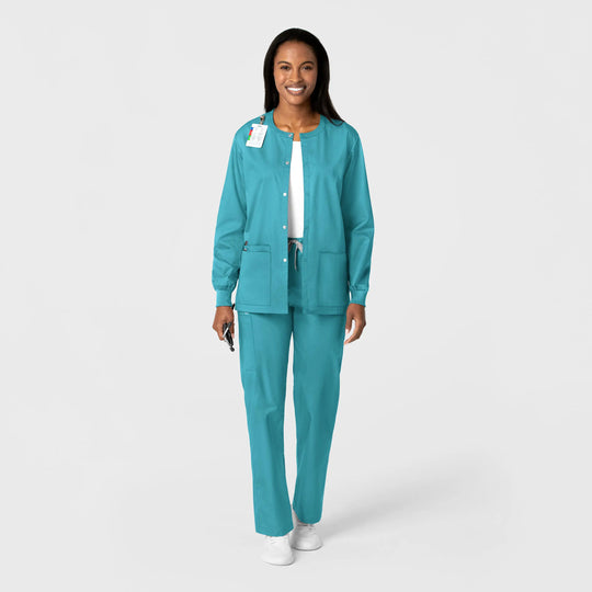 Wink Scrubs Unisex Snap Front Jacket Teal | scrub-supply.com