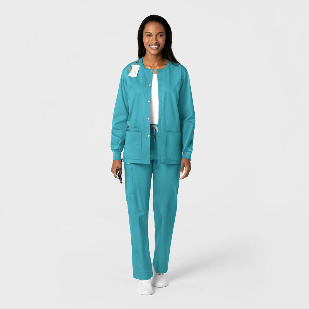 Wink Scrubs Unisex Snap Front Jacket Teal | scrub-supply.com