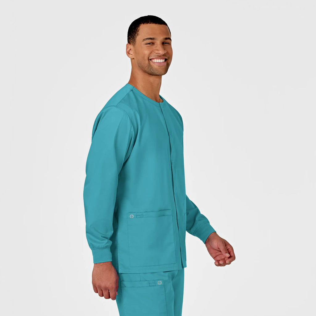 Wink Scrubs Unisex Snap Front Jacket Teal | scrub-supply.com