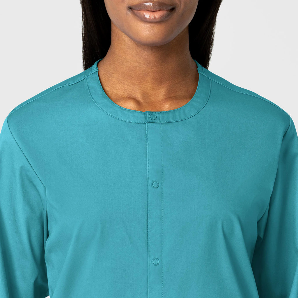 Wink Scrubs Unisex Snap Front Jacket Teal | scrub-supply.com