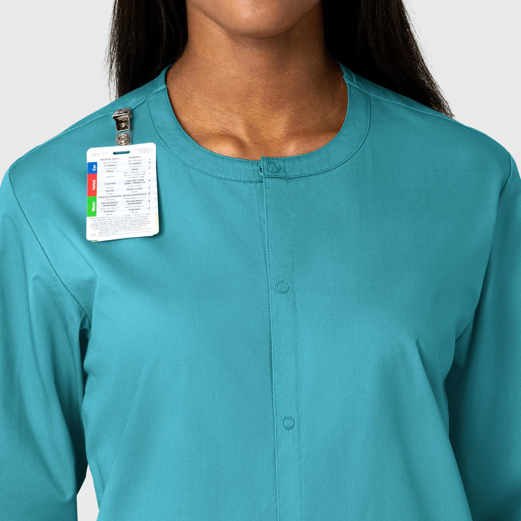 Wink Scrubs Unisex Snap Front Jacket Teal | scrub-supply.com