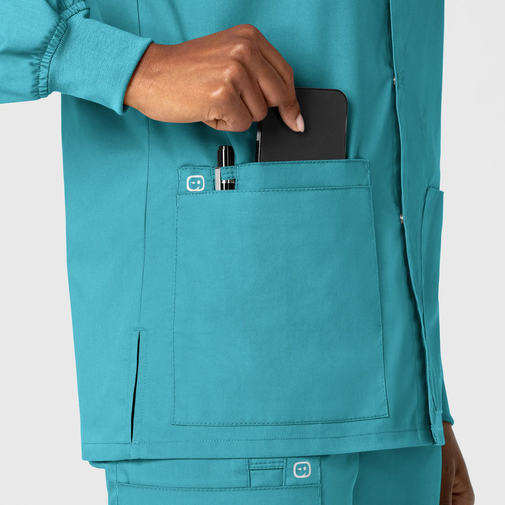 Wink Scrubs Unisex Snap Front Jacket Teal | scrub-supply.com