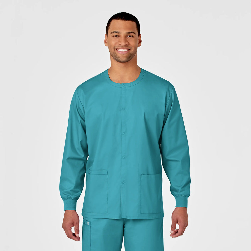 Wink Scrubs Unisex Snap Front Jacket Teal | scrub-supply.com