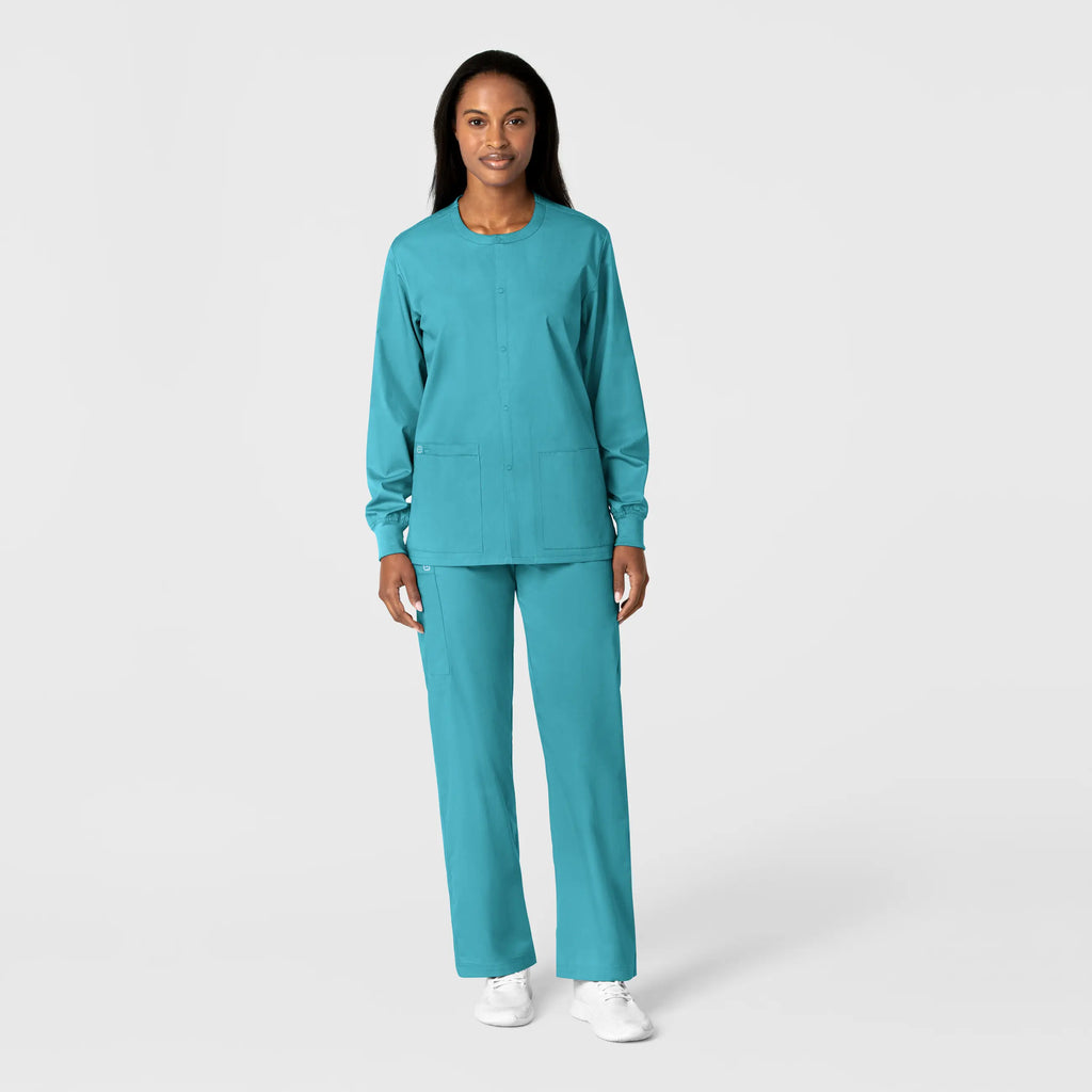 Wink Scrubs Unisex Snap Front Jacket Teal | scrub-supply.com