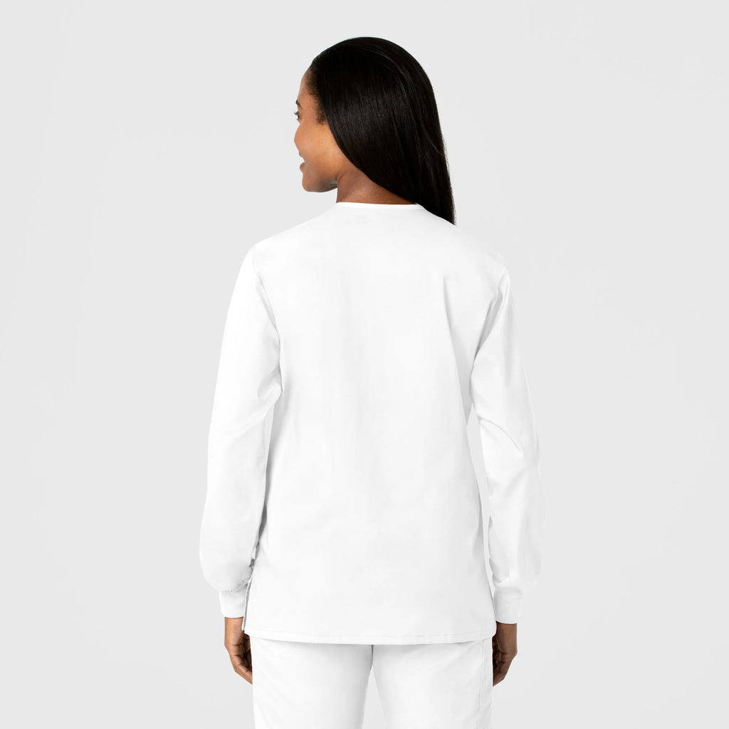 Wink Scrubs Unisex Snap Front Jacket White | scrub-supply.com