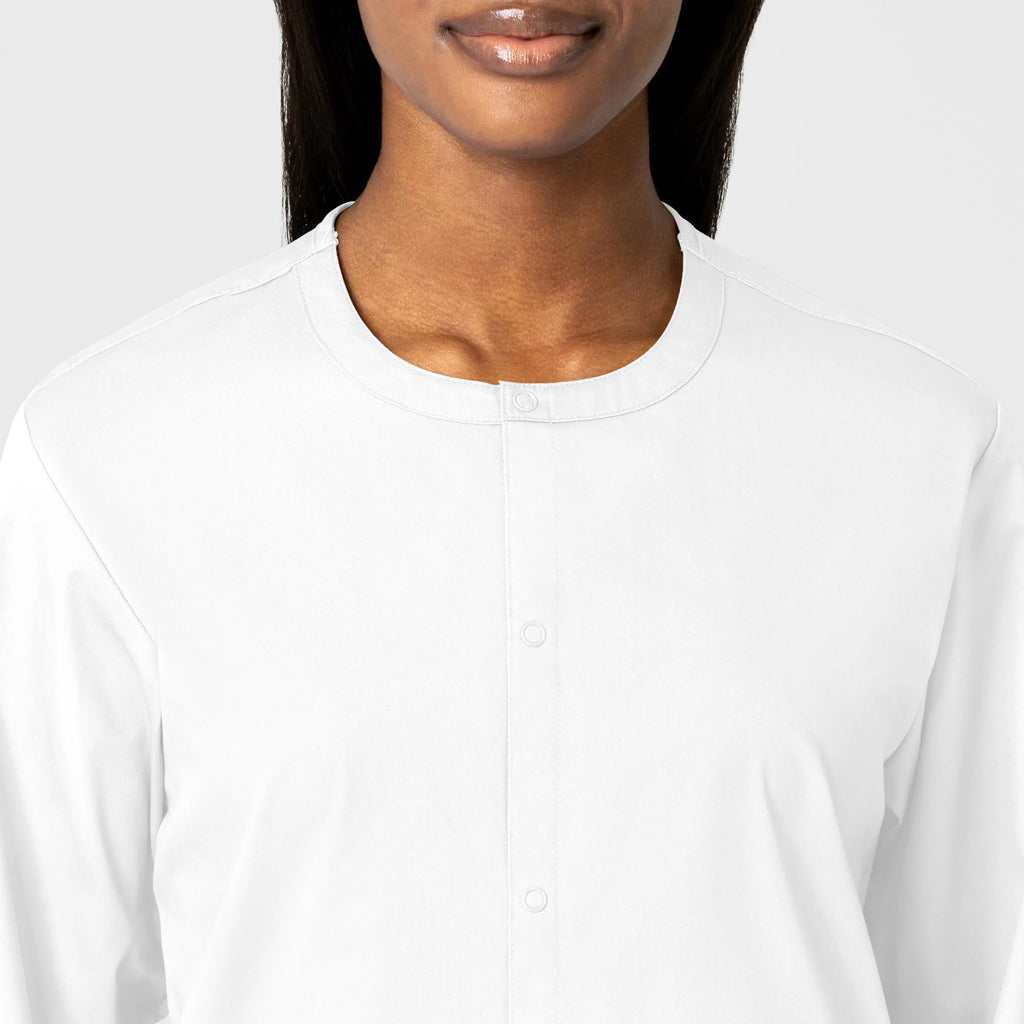 Wink Scrubs Unisex Snap Front Jacket White | scrub-supply.com