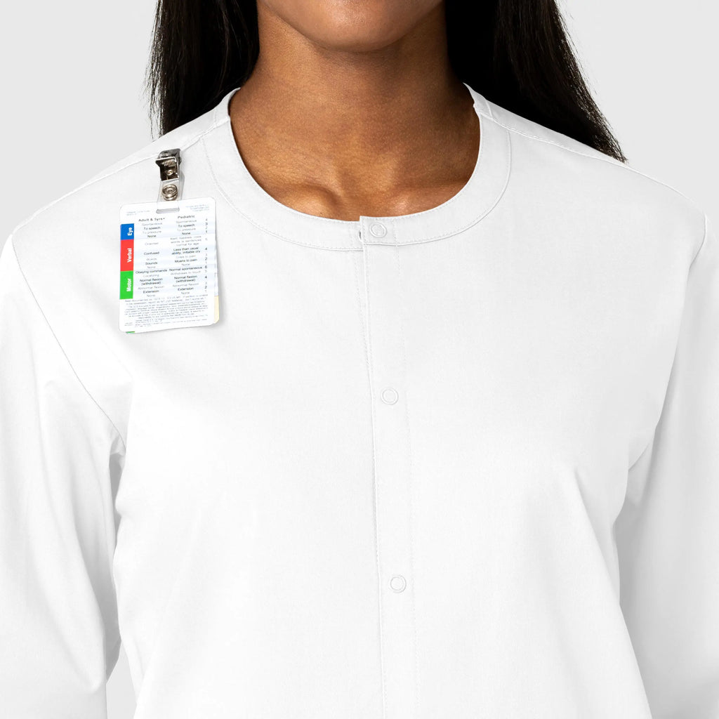 Wink Scrubs Unisex Snap Front Jacket White | scrub-supply.com