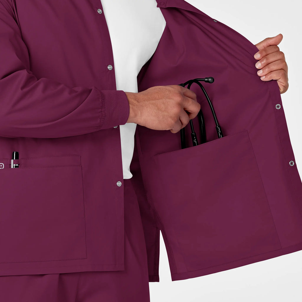 Wink Scrubs Unisex Snap Front Jacket Wine | scrub-supply.com