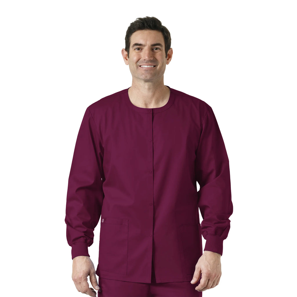 Wink Scrubs Unisex Snap Front Jacket Wine | scrub-supply.com