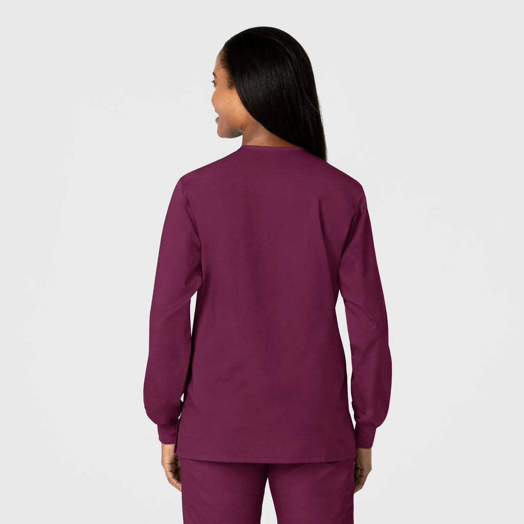 Wink Scrubs Unisex Snap Front Jacket Wine | scrub-supply.com