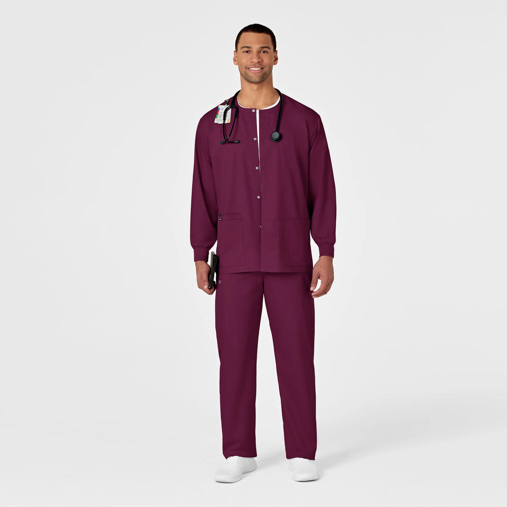 Wink Scrubs Unisex Snap Front Jacket Wine | scrub-supply.com