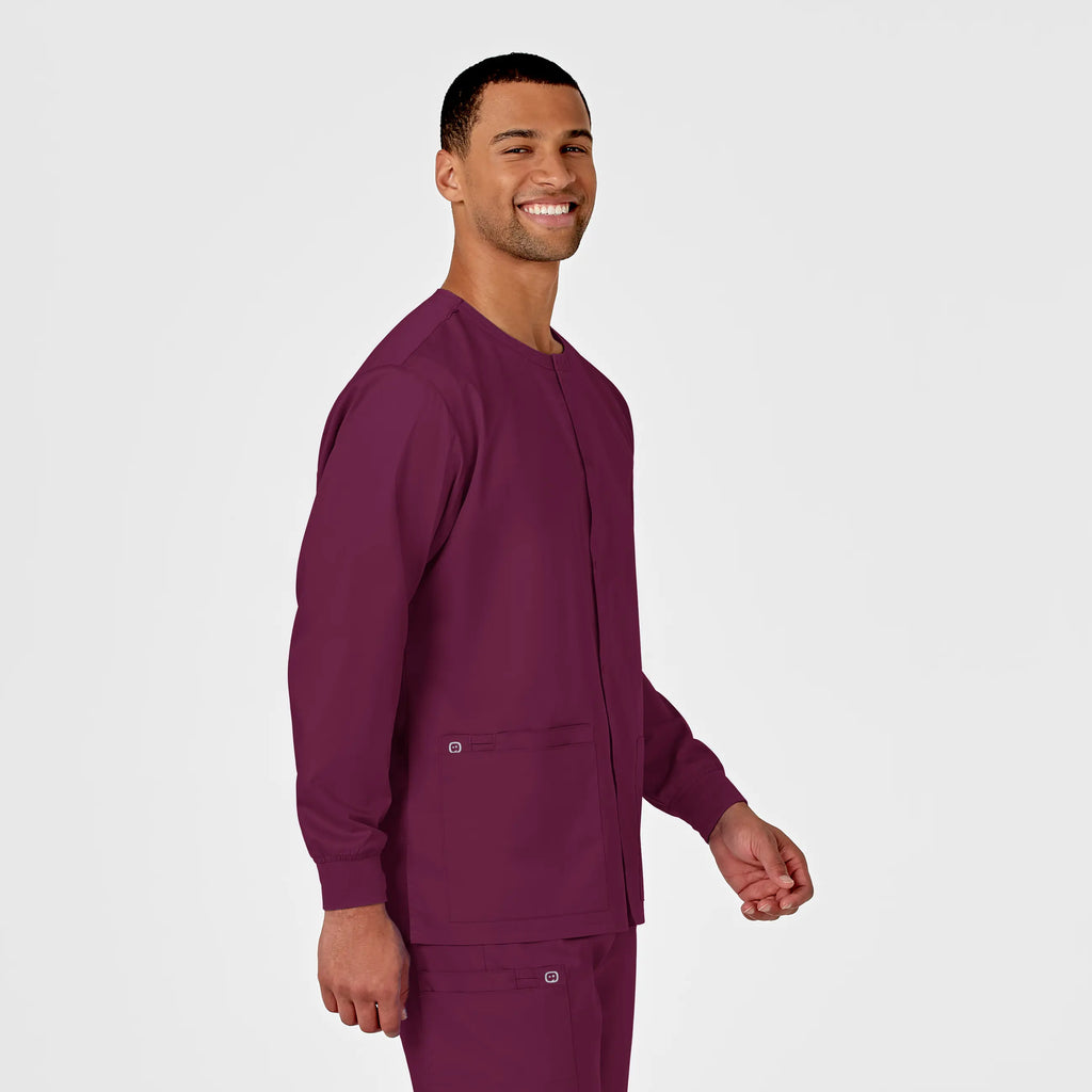 Wink Scrubs Unisex Snap Front Jacket Wine | scrub-supply.com