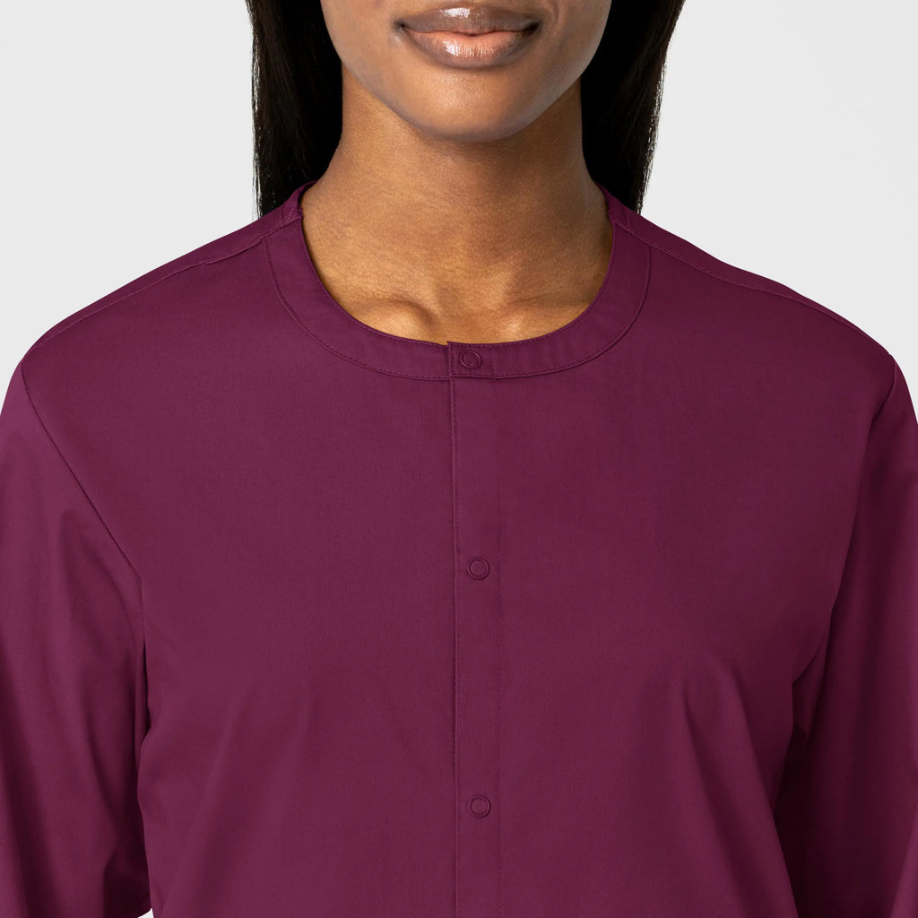 Wink Scrubs Unisex Snap Front Jacket Wine | scrub-supply.com