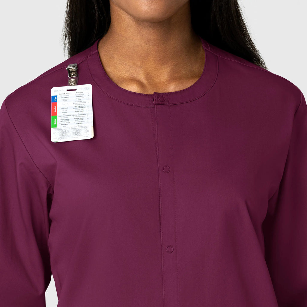 Wink Scrubs Unisex Snap Front Jacket Wine | scrub-supply.com