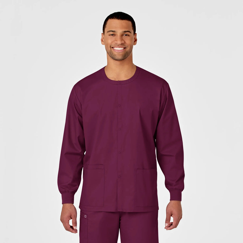 Wink Scrubs Unisex Snap Front Jacket Wine | scrub-supply.com