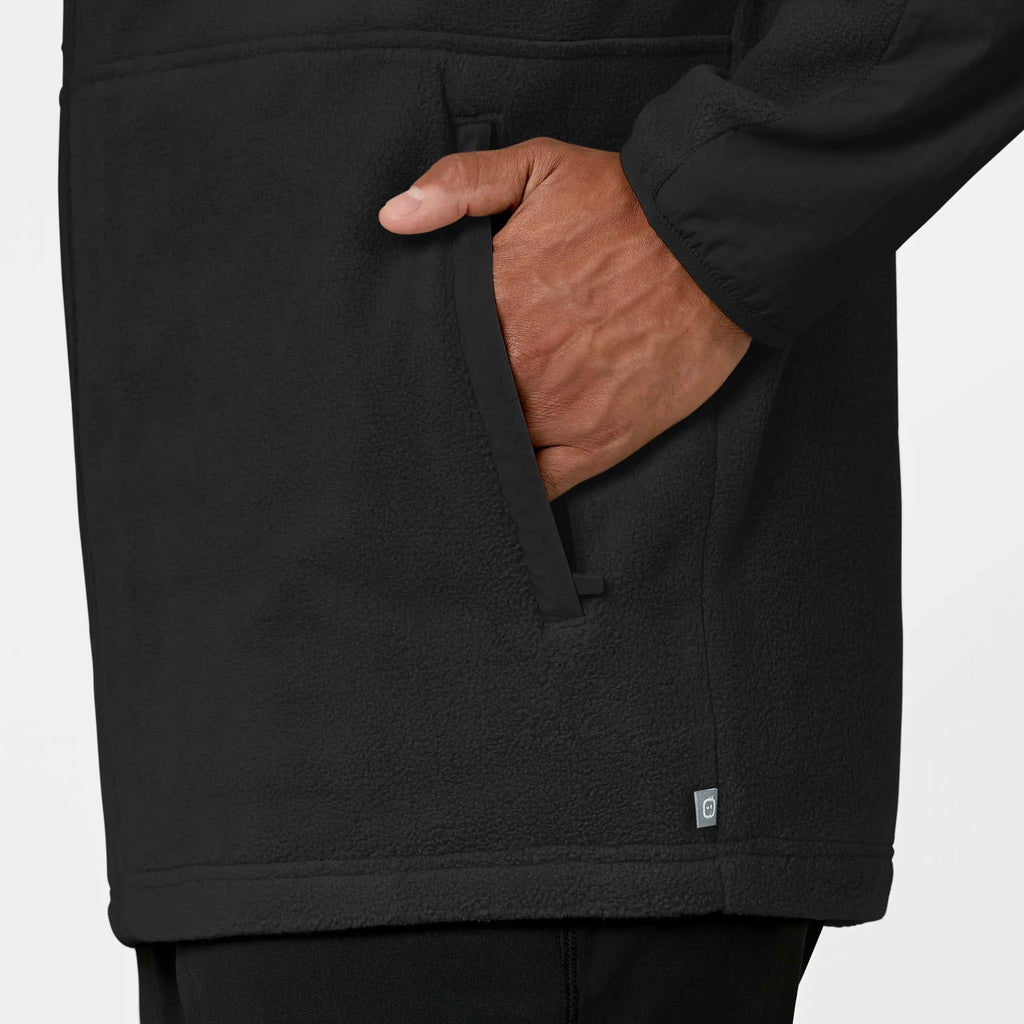 Wink Scrubs Men's Micro Fleece Zip Jacket Black | scrub-supply.com