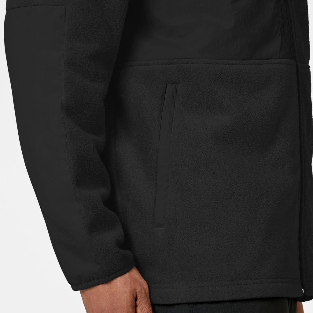 Wink Scrubs Men's Micro Fleece Zip Jacket Black | scrub-supply.com