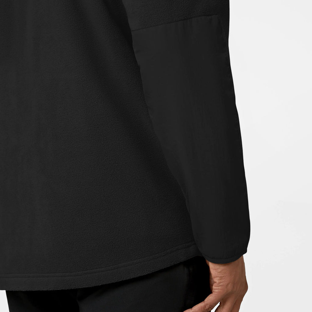 Wink Scrubs Men's Micro Fleece Zip Jacket Black | scrub-supply.com