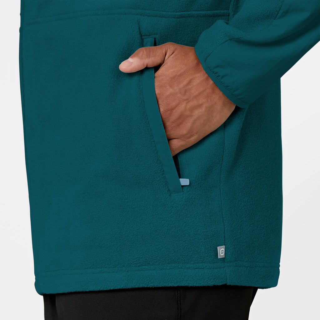 Wink Scrubs Men's Micro Fleece Zip Jacket Caribbean Blue | scrub-supply.com