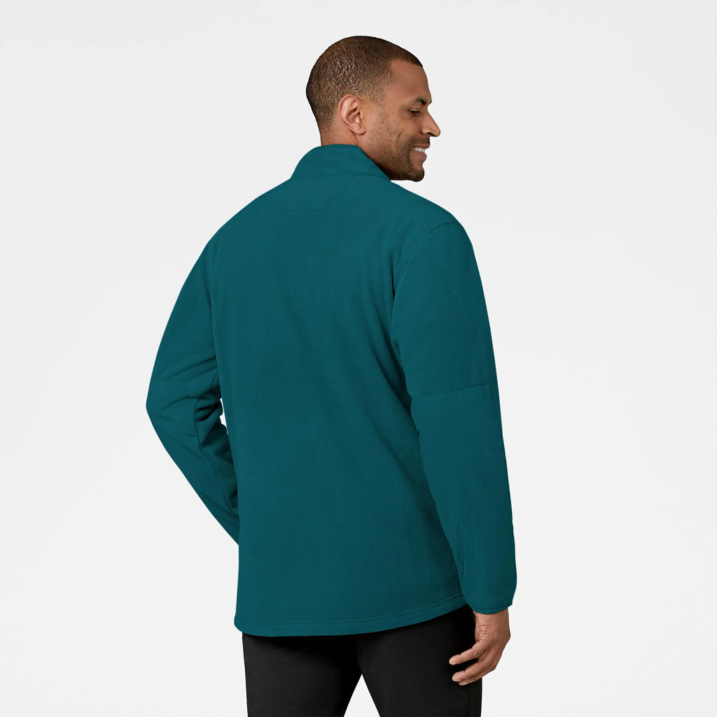 Wink Scrubs Men's Micro Fleece Zip Jacket Caribbean Blue | scrub-supply.com