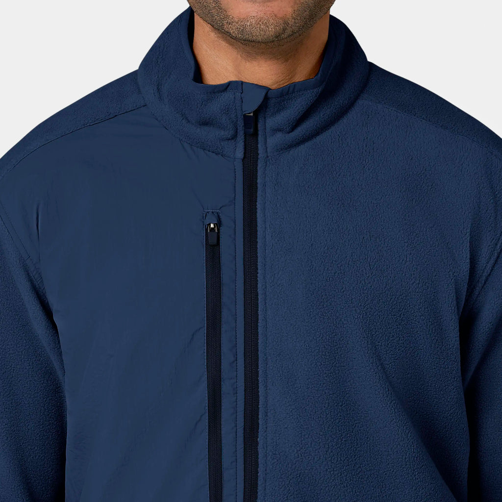 Wink Scrubs Men's Micro Fleece Zip Jacket Navy | scrub-supply.com