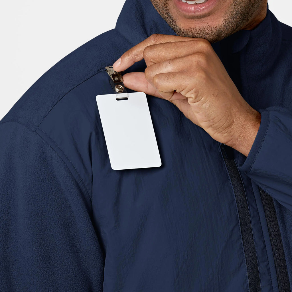 Wink Scrubs Men's Micro Fleece Zip Jacket Navy | scrub-supply.com