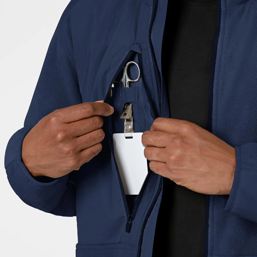 Wink Scrubs Men's Micro Fleece Zip Jacket Navy | scrub-supply.com