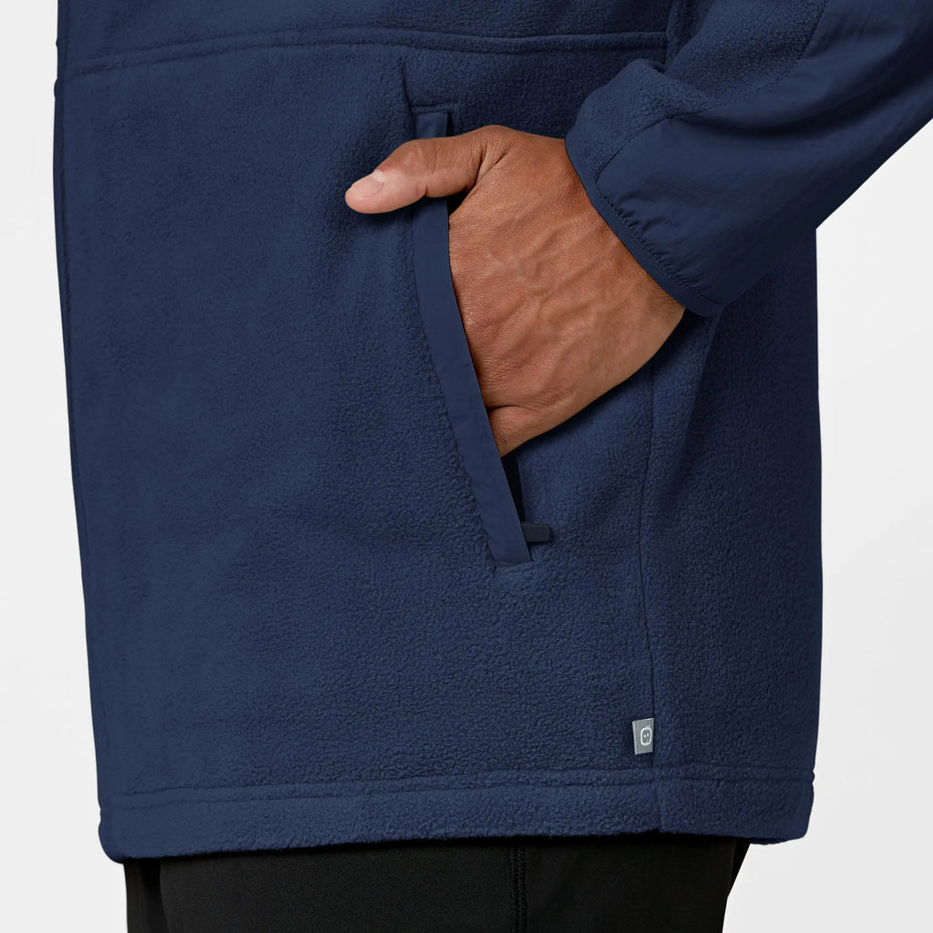 Wink Scrubs Men's Micro Fleece Zip Jacket Navy | scrub-supply.com