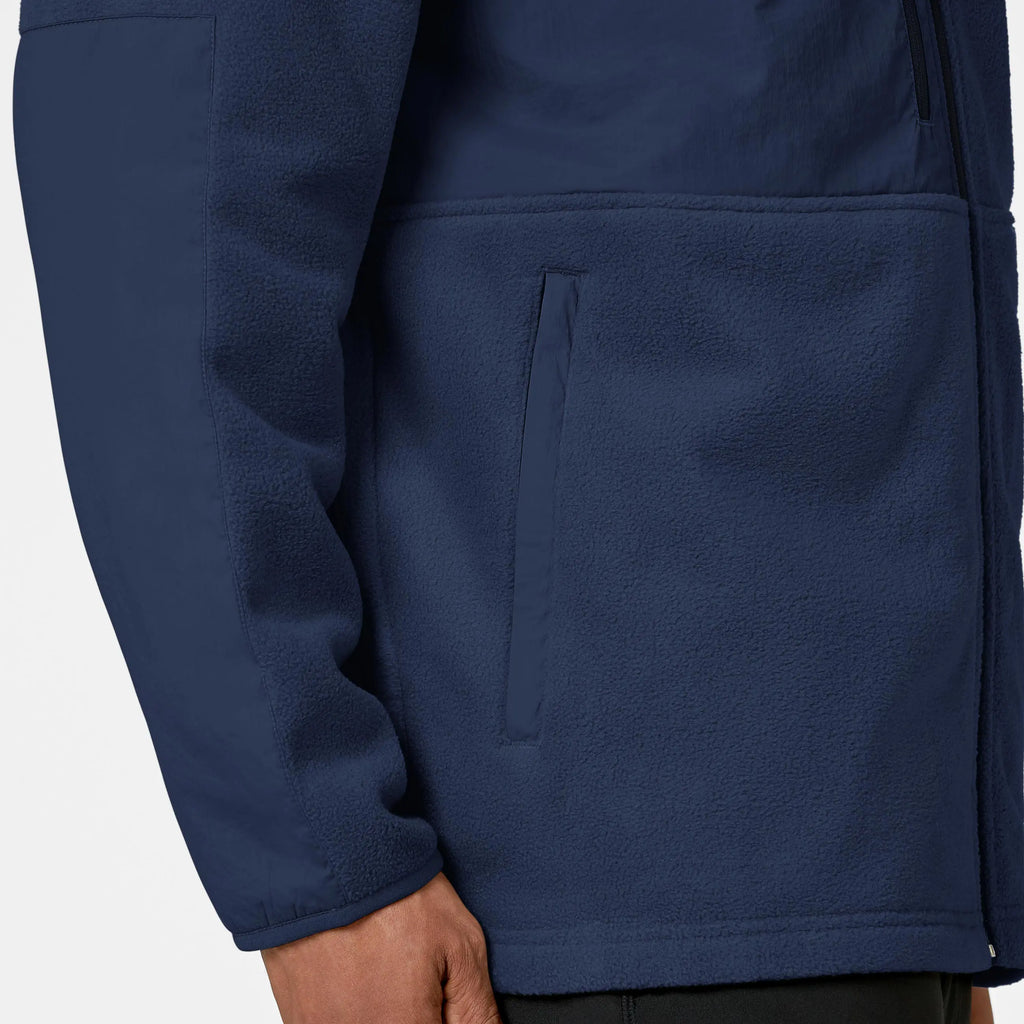 Wink Scrubs Men's Micro Fleece Zip Jacket Navy | scrub-supply.com