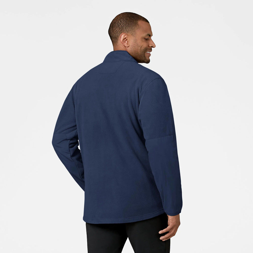 Wink Scrubs Men's Micro Fleece Zip Jacket Navy | scrub-supply.com