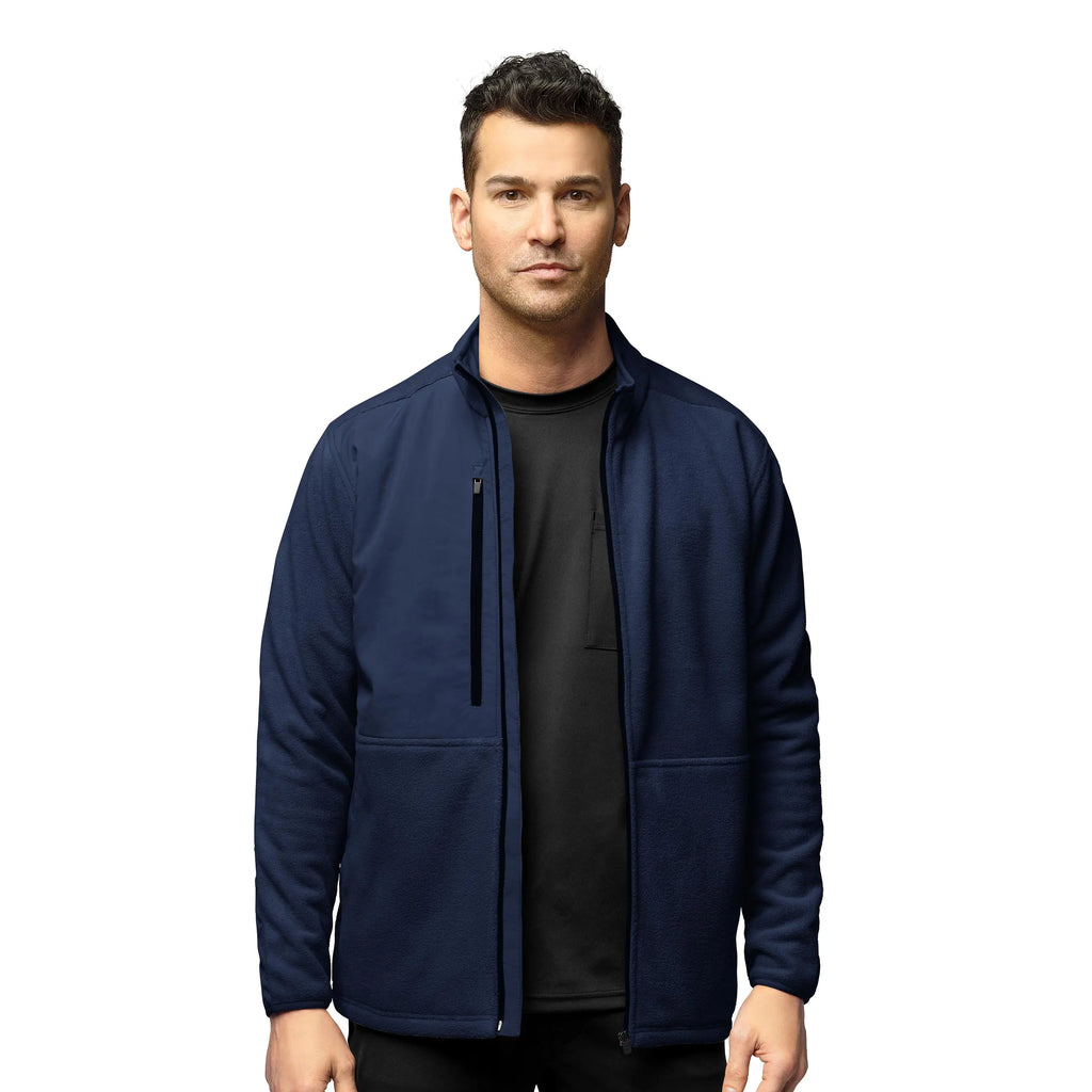 Wink Scrubs Men's Micro Fleece Zip Jacket Navy | scrub-supply.com