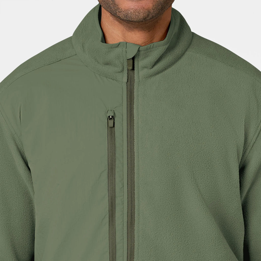 Wink Scrubs Men's Micro Fleece Zip Jacket Olive | scrub-supply.com