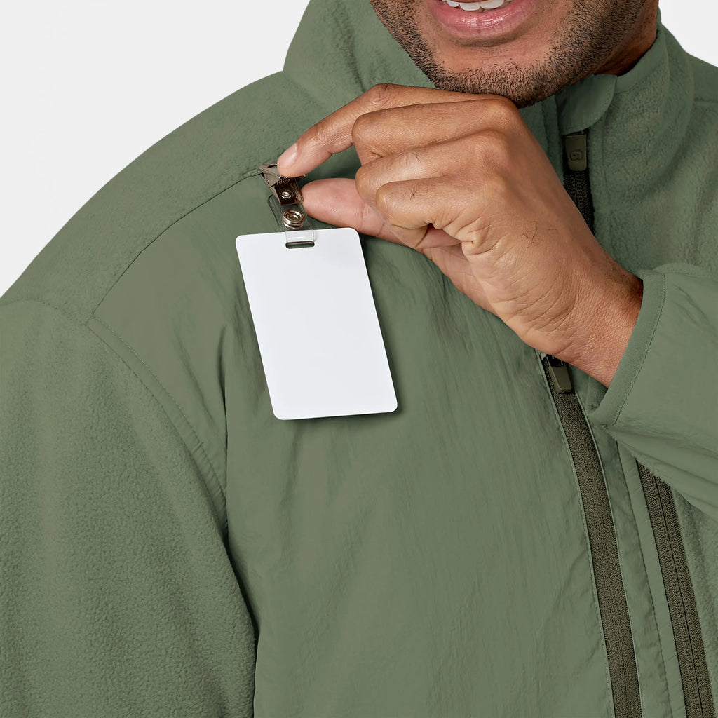 Wink Scrubs Men's Micro Fleece Zip Jacket Olive | scrub-supply.com