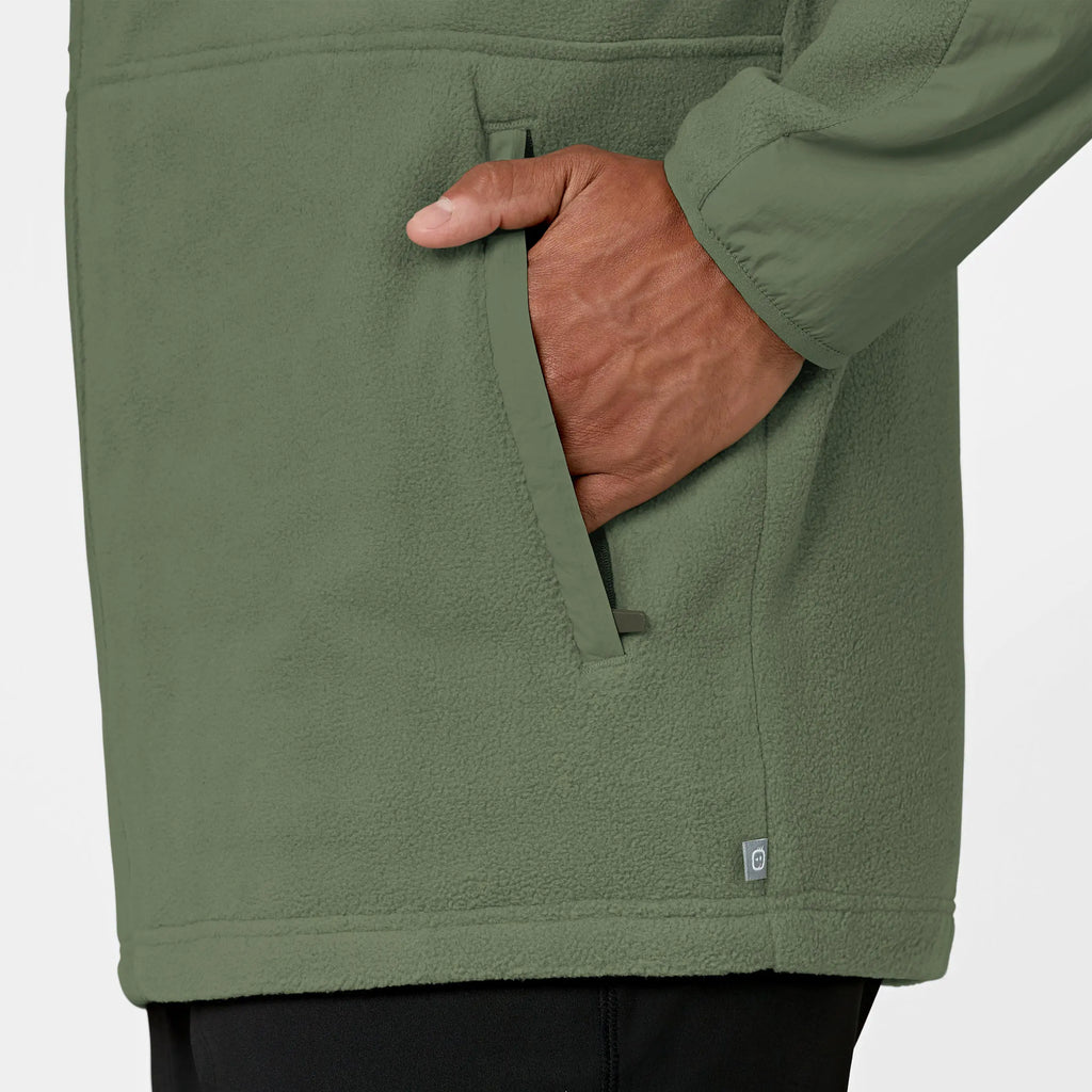 Wink Scrubs Men's Micro Fleece Zip Jacket Olive | scrub-supply.com