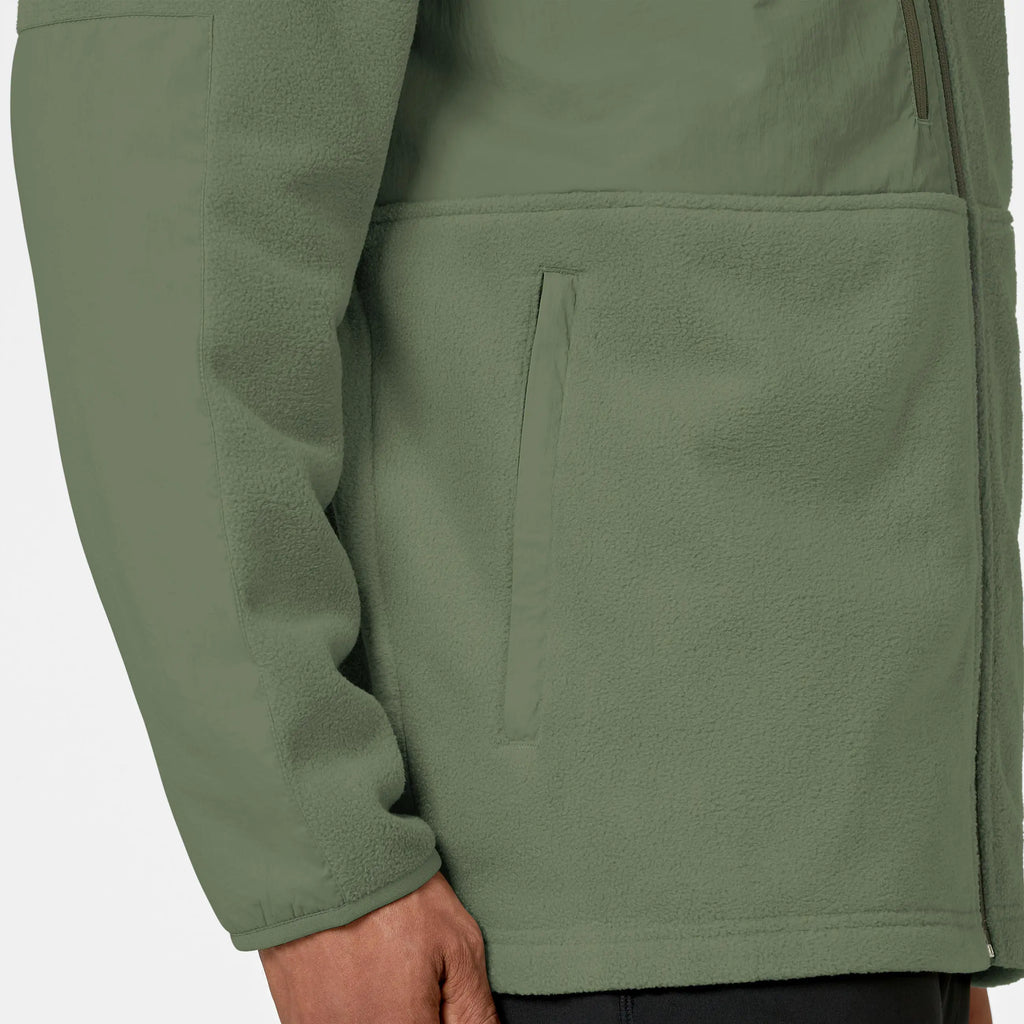 Wink Scrubs Men's Micro Fleece Zip Jacket Olive | scrub-supply.com