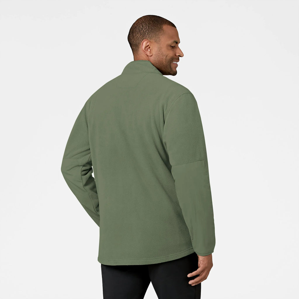 Wink Scrubs Men's Micro Fleece Zip Jacket Olive | scrub-supply.com